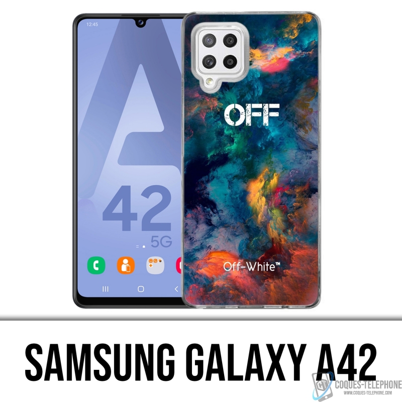 Custodia per Samsung Galaxy A42 - Nuvola di colore bianco sporco