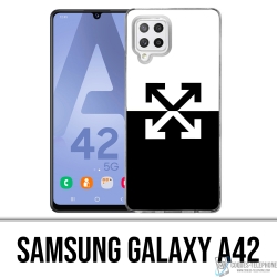 Custodia per Samsung Galaxy A42 - Logo bianco sporco