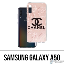 Funda Samsung Galaxy A50 - Fondo Rosa Chanel