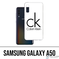 Custodia Samsung Galaxy A50 - Logo Calvin Klein Bianco