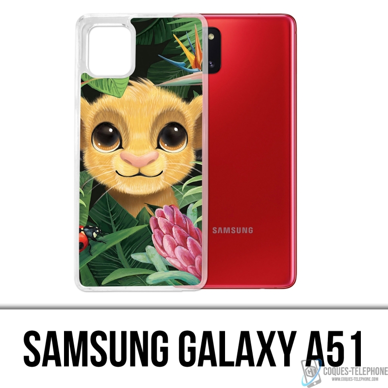 Coque Samsung Galaxy A51 - Disney Simba Bebe Feuilles