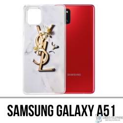 Coque Samsung Galaxy A51 - YSL Yves Saint Laurent Marbre Fleurs