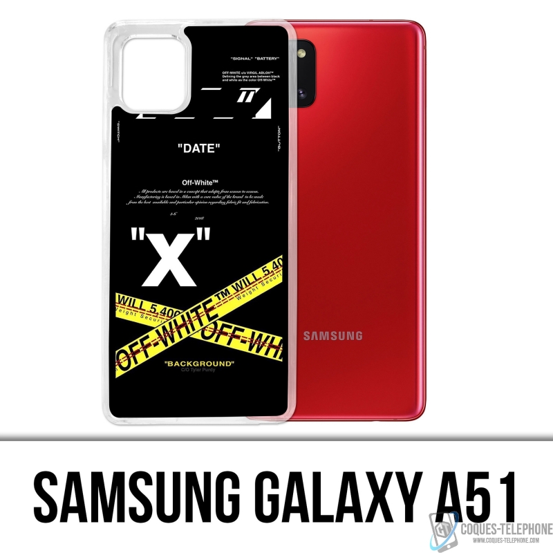 Coque Samsung Galaxy A51 - Off White Crossed Lines