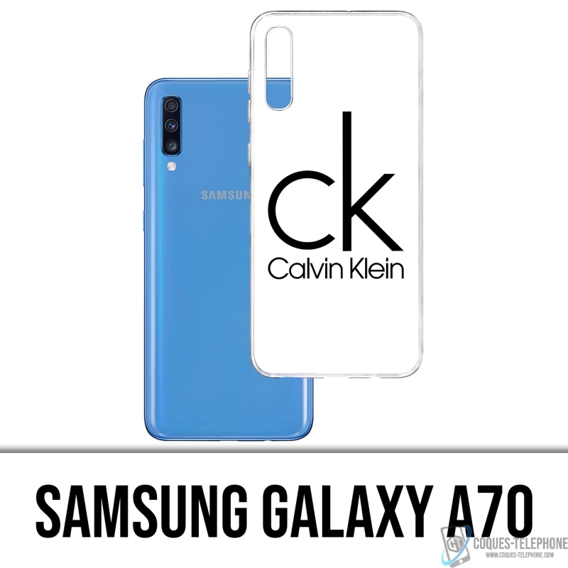 Custodia Samsung Galaxy A70 - Logo Calvin Klein Bianco