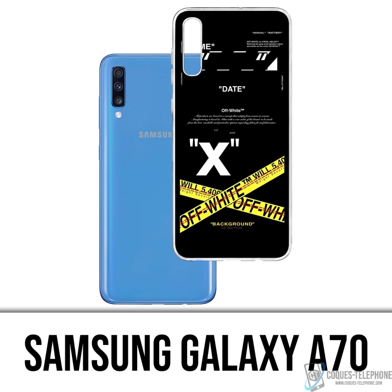 Funda Samsung Galaxy A70 - Líneas cruzadas en blanco hueso