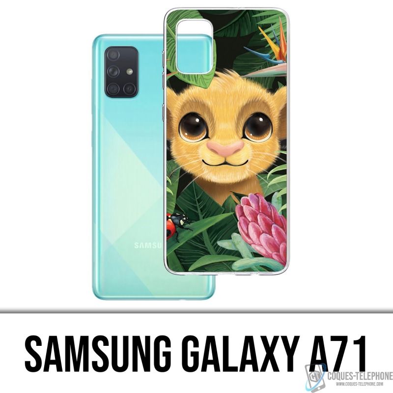 Coque Samsung Galaxy A71 - Disney Simba Bebe Feuilles