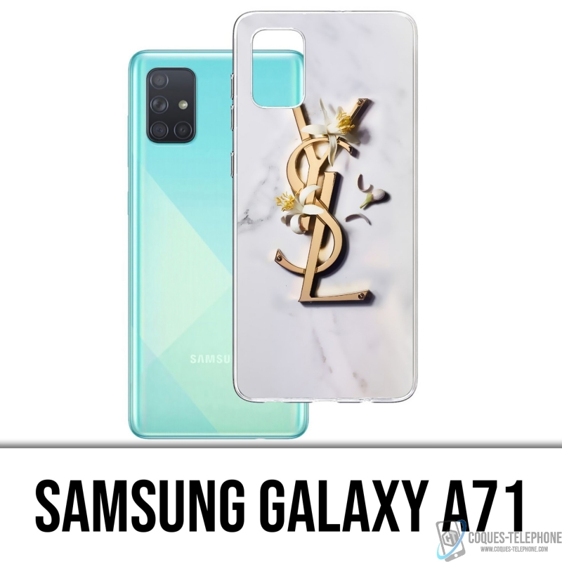 Coque Samsung Galaxy A71 - YSL Yves Saint Laurent Marbre Fleurs