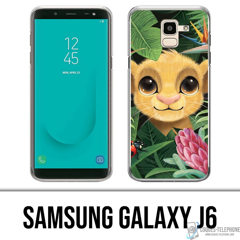 Cover Samsung Galaxy J6 - Disney Simba Baby Leaves