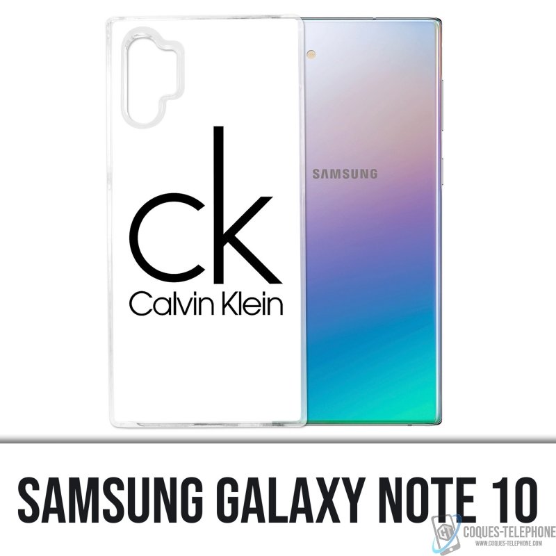 Coque Samsung Galaxy Note 10 - Calvin Klein Logo Blanc