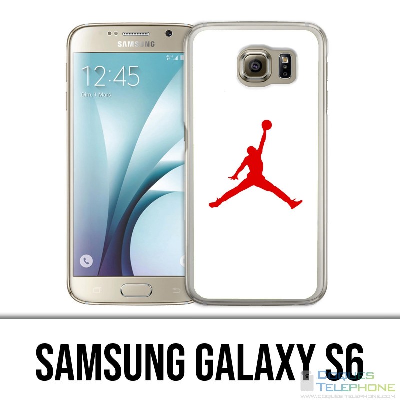 Custodia Samsung Galaxy S6 - Jordan Basketball Logo bianca