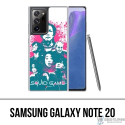Funda Samsung Galaxy Note 20 - Splash de personajes del juego Squid