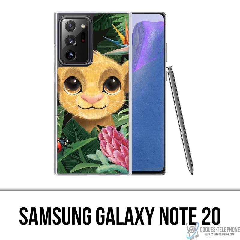 Custodia Samsung Galaxy Note 20 - Disney Simba Baby Leaves