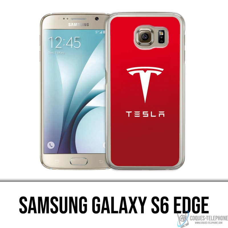 Carcasa para Samsung Galaxy S6 edge - Tesla Logo Red