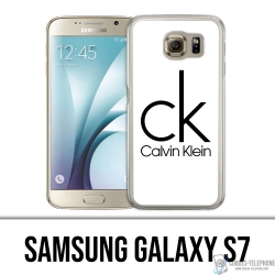 Custodia Samsung Galaxy S7 - Logo Calvin Klein Bianco