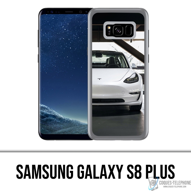 Custodia per Samsung Galaxy S8 Plus - Tesla Model 3 bianca