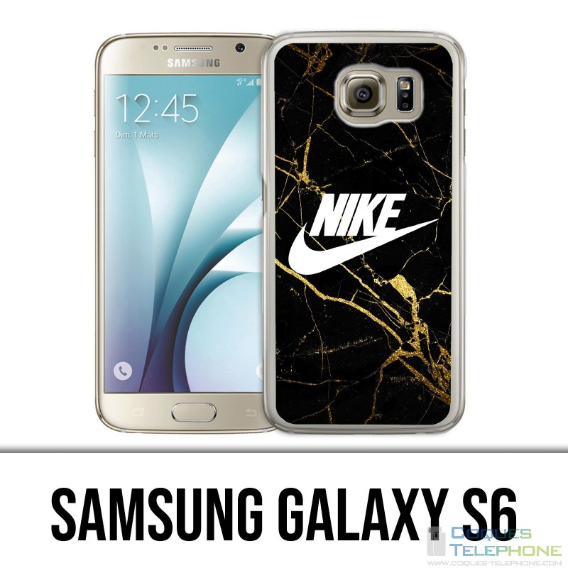 Samsung Galaxy S6 Hülle - Nike Logo Gold Marble