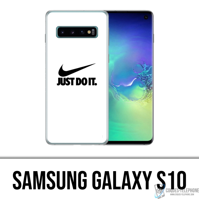 Coque Samsung Galaxy S10 - Nike Just Do It Blanc