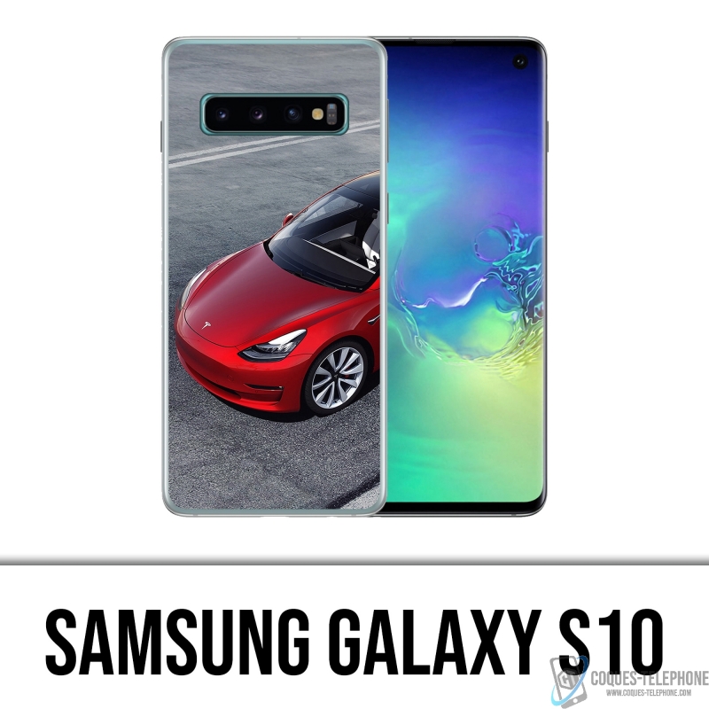 Coque Samsung Galaxy S10 - Tesla Model 3 Rouge