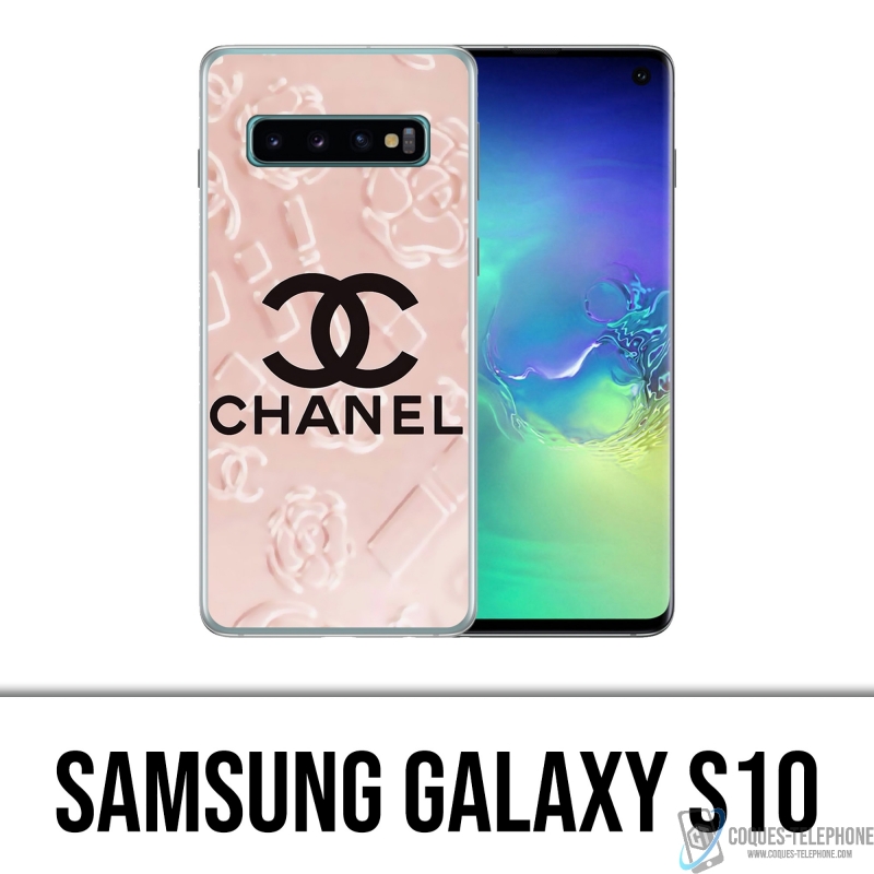 Samsung Galaxy S10 Case - Chanel Pink Background