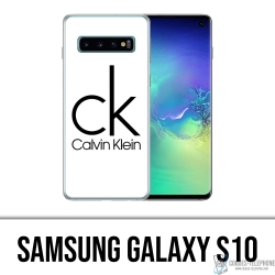 Custodia Samsung Galaxy S10 - Logo Calvin Klein Bianco