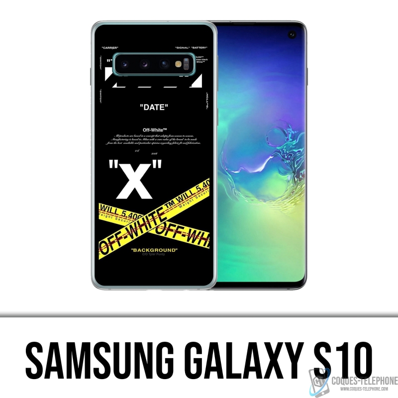 Custodia per Samsung Galaxy S10 - Righe incrociate bianco sporco