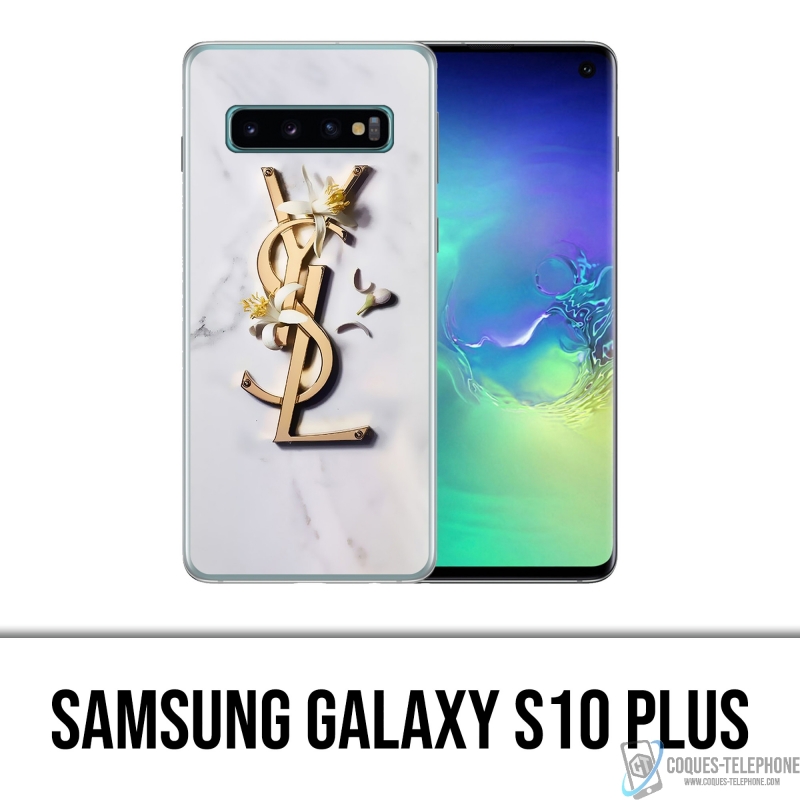 Cover Samsung Galaxy S10 Plus - YSL Yves Saint Laurent Marble Flowers