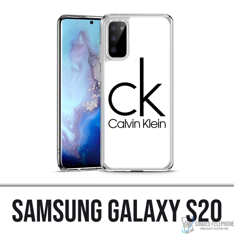 Coque Samsung Galaxy S20 - Calvin Klein Logo Blanc