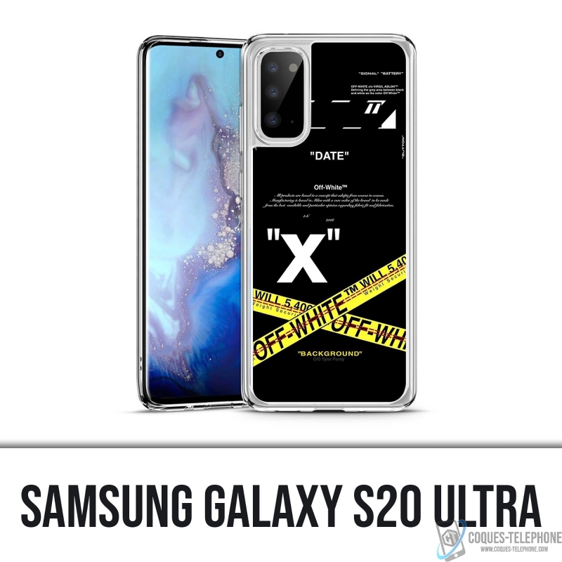 Custodia per Samsung Galaxy S20 Ultra - Righe incrociate bianco sporco