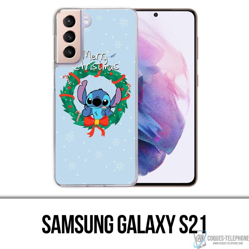 Coque Samsung Galaxy S21 - Stitch Merry Christmas