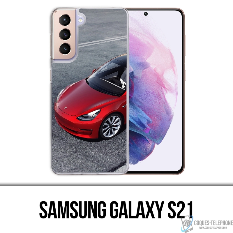 Custodia Samsung Galaxy S21 - Tesla Model 3 Rossa