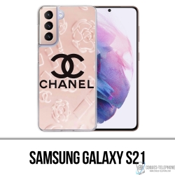 Samsung Galaxy S21 Case - Chanel Rosa Hintergrund
