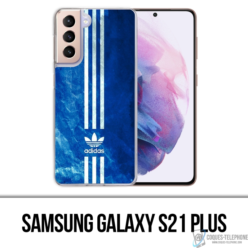 Coque Samsung Galaxy S21 Plus - Adidas Bandes Bleu