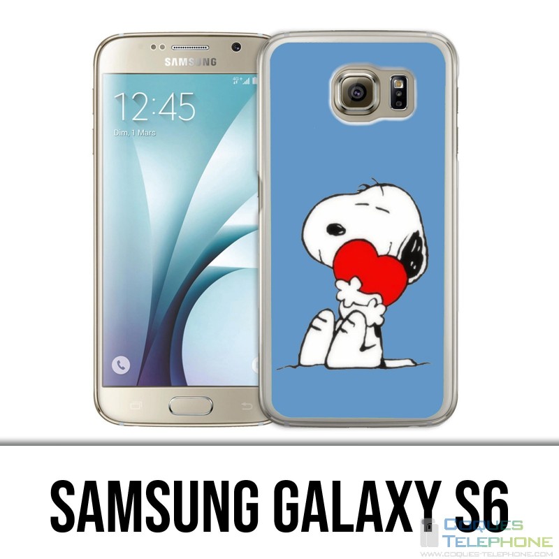 Coque Samsung Galaxy S6 - Snoopy Coeur