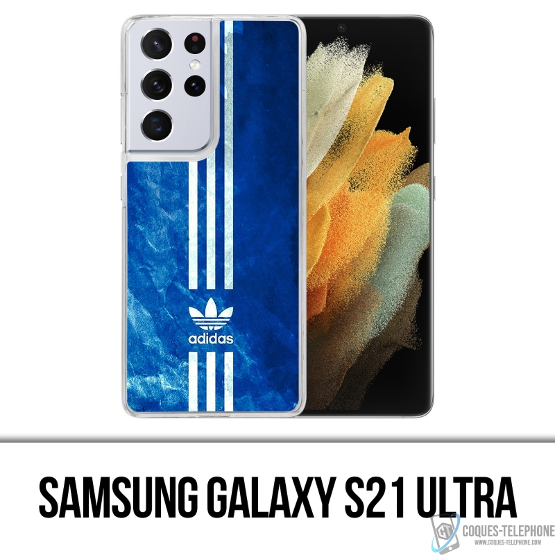 Coque Samsung Galaxy S21 Ultra - Adidas Bandes Bleu