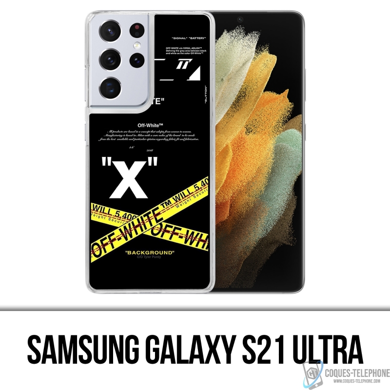 Coque Samsung Galaxy S21 Ultra - Off White Crossed Lines