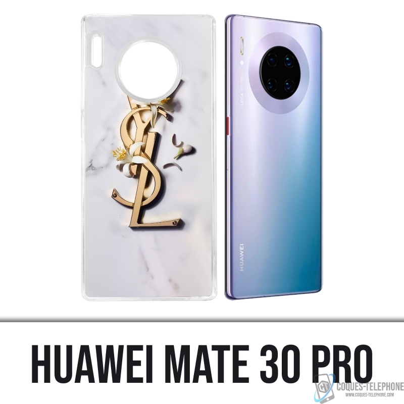 Coque Huawei Mate 30 Pro - YSL Yves Saint Laurent Marbre Fleurs