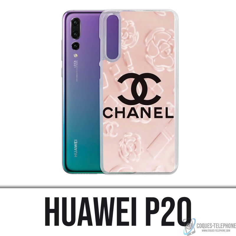 Huawei P20 Case - Chanel Rosa Hintergrund