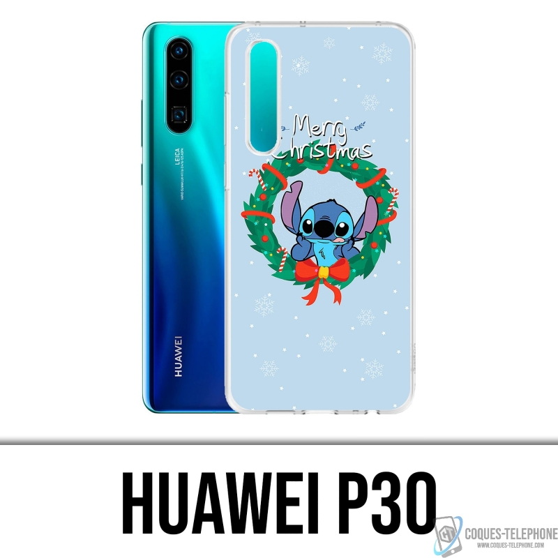 Huawei P30 Case - Stitch Frohe Weihnachten