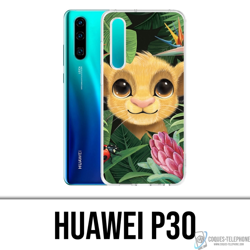 Custodia Huawei P30 - Disney Simba Baby Leaves