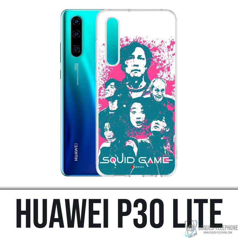 Funda Huawei P30 Lite - Splash de personajes del juego Squid