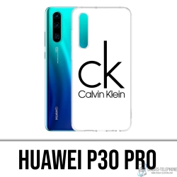 Custodia Huawei P30 Pro - Logo Calvin Klein bianco