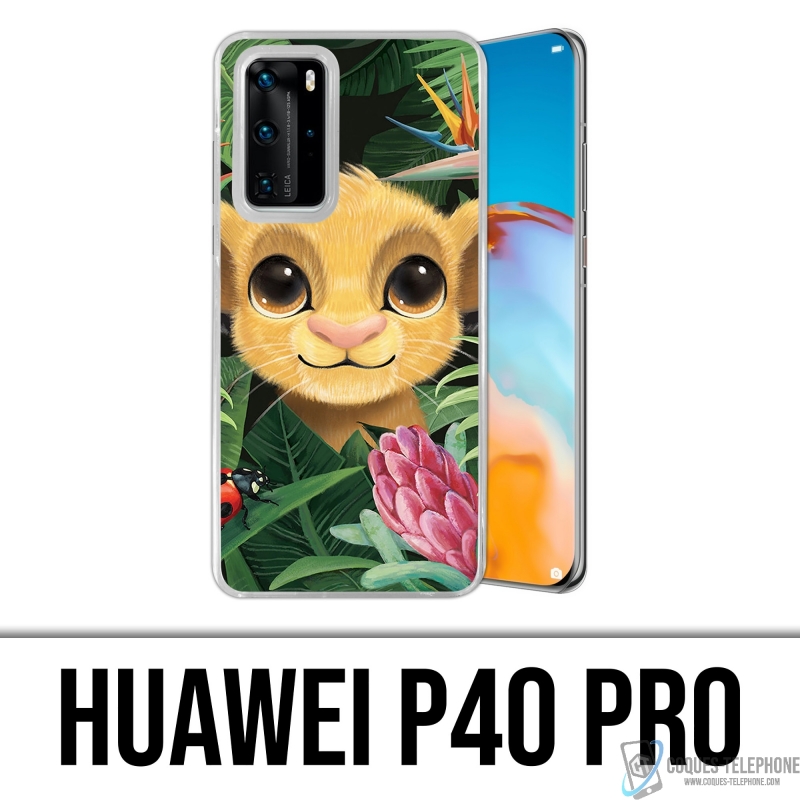 Coque Huawei P40 Pro - Disney Simba Bebe Feuilles