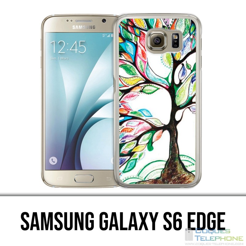 Samsung Galaxy S6 Edge Hülle - Mehrfarbiger Baum