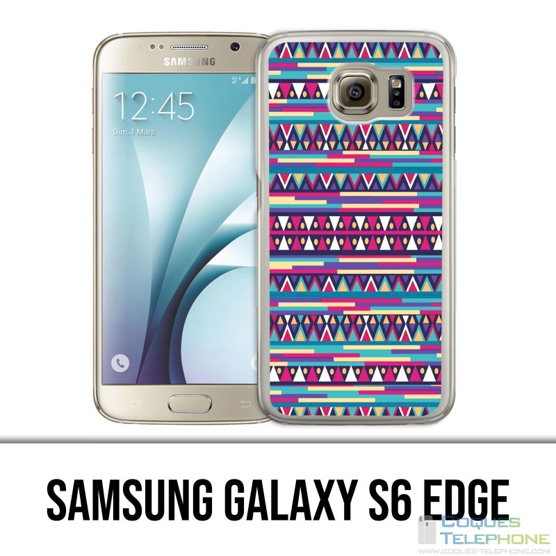 Custodia edge Samsung Galaxy S6 - Azteque rosa