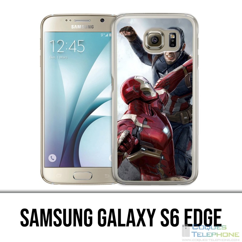 Coque Samsung Galaxy S6 EDGE - Captain America Vs Iron Man Avengers