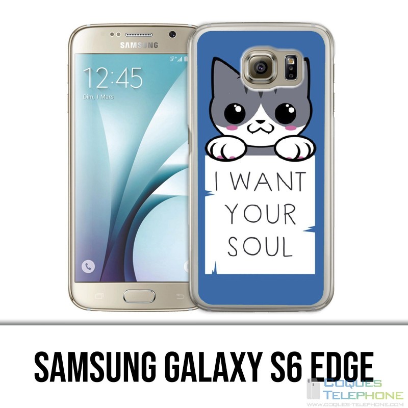 Coque Samsung Galaxy S6 EDGE - Chat I Want Your Soul