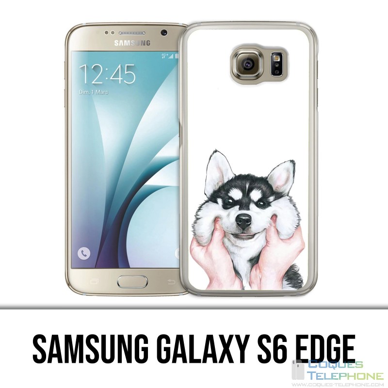 Coque Samsung Galaxy S6 EDGE - Chien Husky Joues