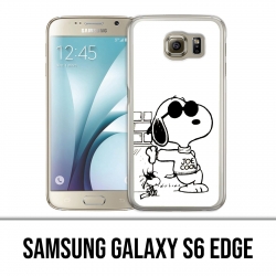 Coque Samsung Galaxy S6 EDGE - Snoopy Noir Blanc