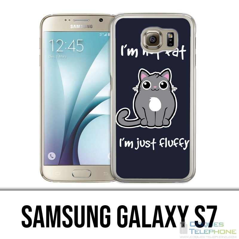 Carcasa Samsung Galaxy S7 - Cat Not Fat Just Fluffy