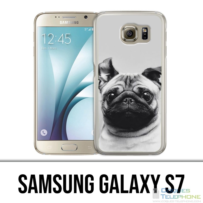 Carcasa Samsung Galaxy S7 - orejas de perro Pug